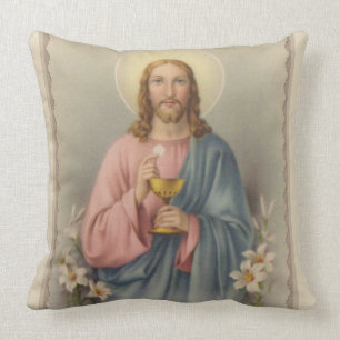 Jesus holding the Eucharist & Chalice Cushion