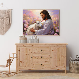 Jesus Holding The Lost Lamb Christian Art Poster