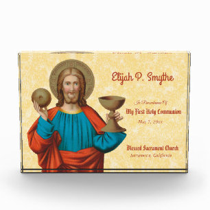 Jesus Holding Up the Eucharist (SNV 050) Photo Block