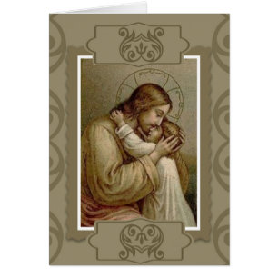 Jesus holding young girl child