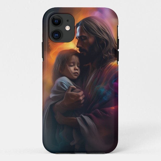 Jesus Holds a Child Provides Comfort Case-Mate iPhone Case (Back)