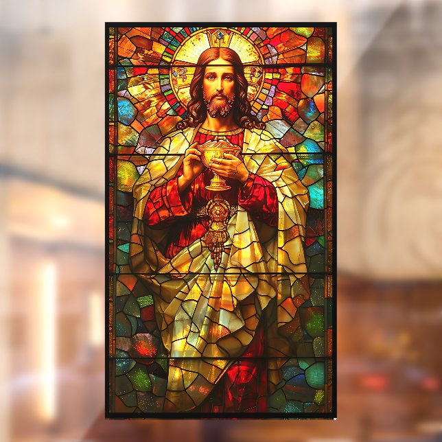 Jesus Holy Communion Faux Stained Glass (Sheet 2)