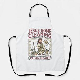 Jesus Home Cleaning Clean Heart Jesus Home Cleanin Apron
