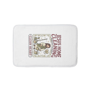 Jesus Home Cleaning Clean Heart Jesus Home Cleanin Bath Mat