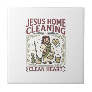 Jesus Home Cleaning Clean Heart Jesus Home Cleanin Ceramic Tile