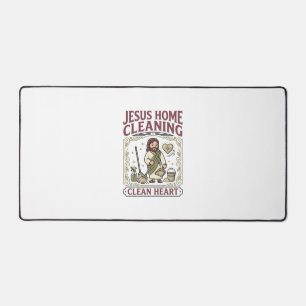 Jesus Home Cleaning Clean Heart Jesus Home Cleanin Desk Mat
