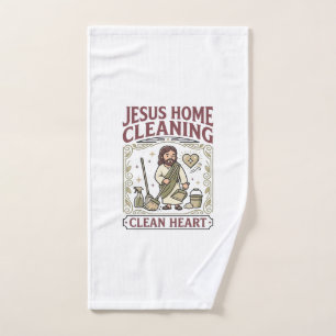 Jesus Home Cleaning Clean Heart Jesus Home Cleanin Hand Towel
