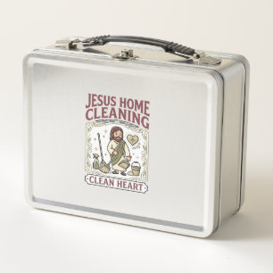 Jesus Home Cleaning Clean Heart Jesus Home Cleanin Metal Lunch Box