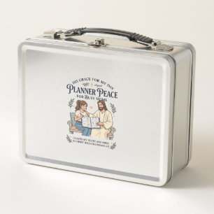 Jesus Homeschool Mum Planner Shirt Faith Based Des Metal Lunch Box