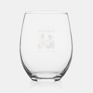 Jesus Homeschool Mum Planner Shirt Faith Based Des Stemless Wine Glass