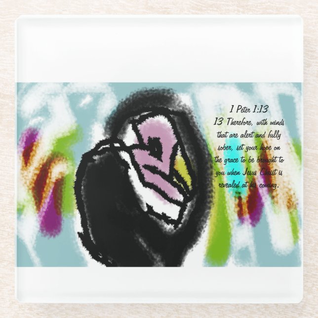 Jesus hope glass coaster (Front)