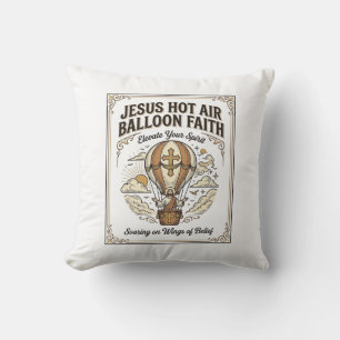 Jesus Hot Air Balloon Faith Jesus Hot Air Balloon Cushion
