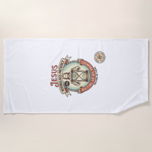 Jesus Hourglass Patience Jesus Hourglass Patience Beach Towel