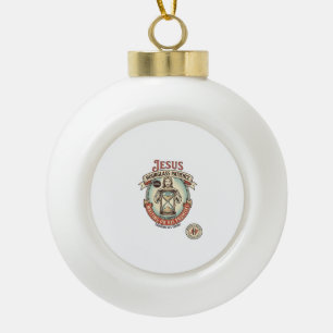 Jesus Hourglass Patience Jesus Hourglass Patience Ceramic Ball Christmas Ornament