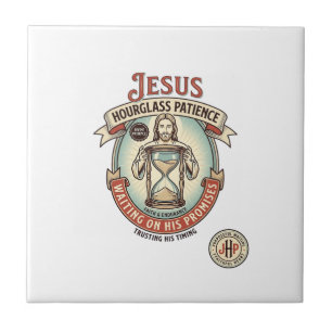 Jesus Hourglass Patience Jesus Hourglass Patience Ceramic Tile