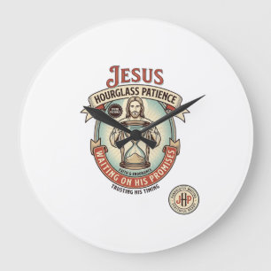 Jesus Hourglass Patience Jesus Hourglass Patience Large Clock