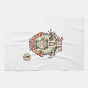 Jesus Hourglass Patience Jesus Hourglass Patience Tea Towel