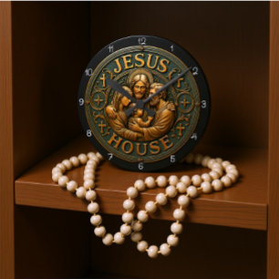 Jesus House Holy Family Round Clock