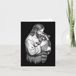 Jesus Hugging Racoon _1 Card