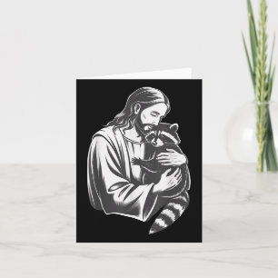 Jesus Hugging Racoon Card