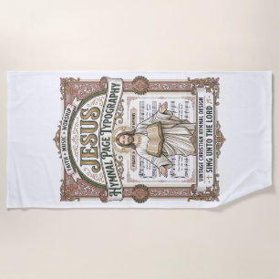 Jesus Hymnal Page Typography Jesus Hymnal Page Beach Towel
