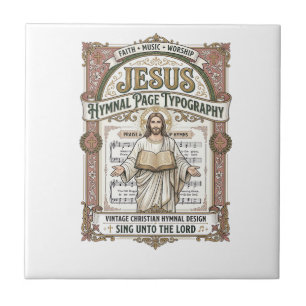 Jesus Hymnal Page Typography Jesus Hymnal Page Ceramic Tile
