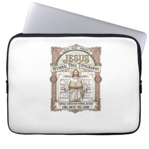 Jesus Hymnal Page Typography Jesus Hymnal Page Laptop Sleeve