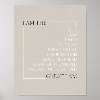 Jesus "I Am" Statements - Bible Wall Art Poster