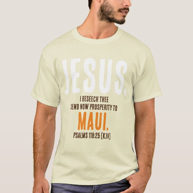 "JESUS, I Beseech Thee" - Thanksgiving Day Colours T-Shirt (Front)
