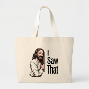 Jesus I Saw That Funny Meme Large Tote Bag