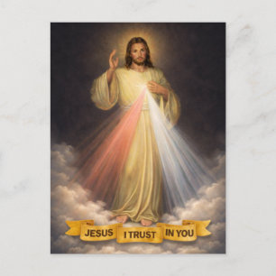 Jesus I Trust in You Divine Mercy Religious Postcard