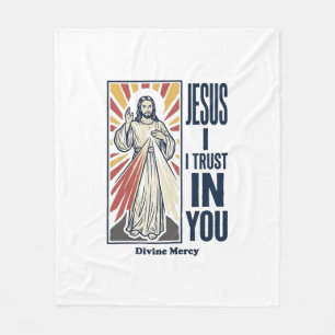 Jesus I Trust In You Divine Mercy Shirt Design_1 Fleece Blanket