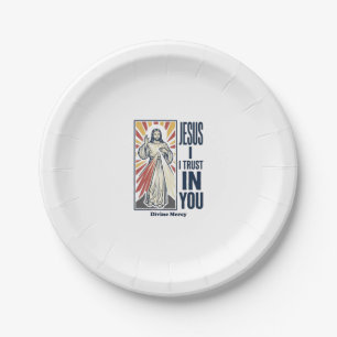Jesus I Trust In You Divine Mercy Shirt Design_1 Paper Plate