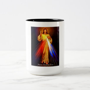 Jesus I Trust in You Two-Tone Coffee Mug