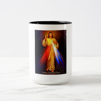 Jesus I Trust in You Two-Tone Coffee Mug