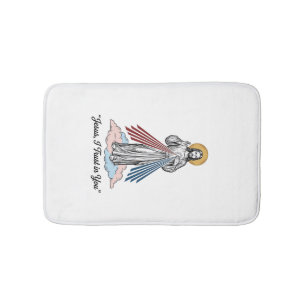 Jesus I Trust in You Vintage Engraving Shirt Desig Bath Mat