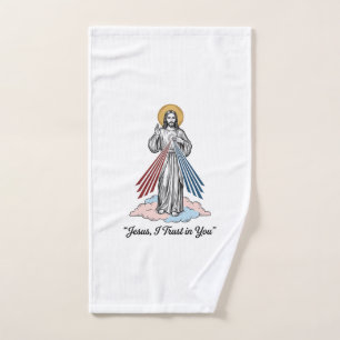 Jesus I Trust in You Vintage Engraving Shirt Desig Hand Towel