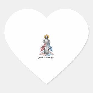 Jesus I Trust in You Vintage Engraving Shirt Desig Heart Sticker