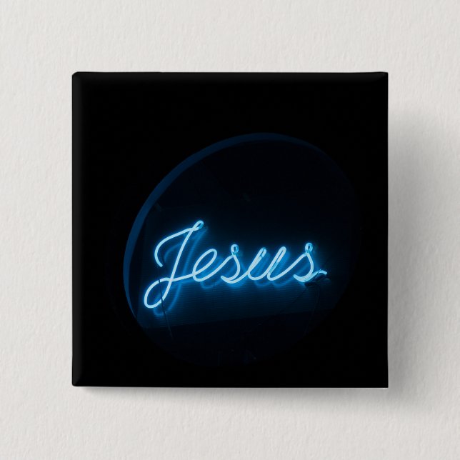 Jesus In Blue 15 Cm Square Badge (Front)
