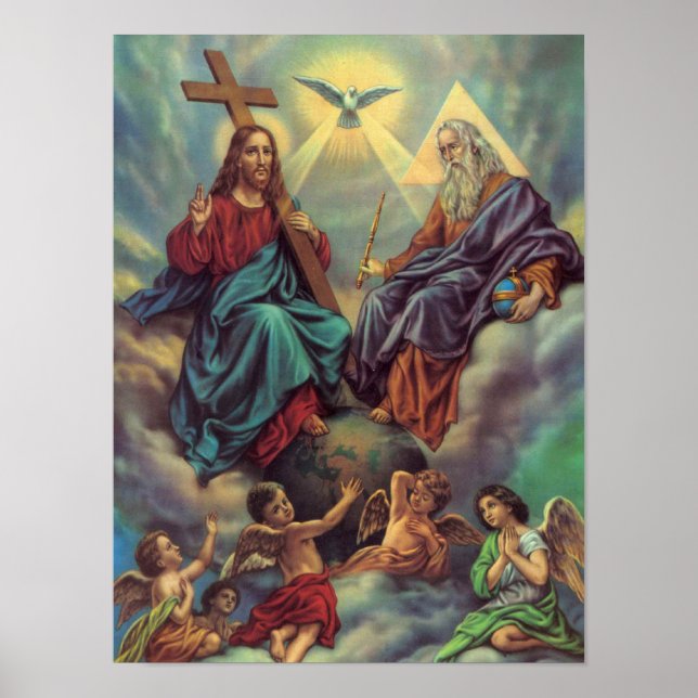 Jesus in Clouds Poster (Front)