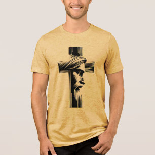 Jesus in cross christian Tri-Blend shirt