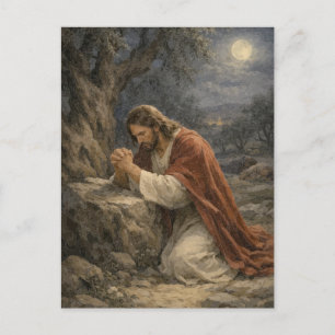 Jesus in Gethsemane Prayer Postcard – Comfort