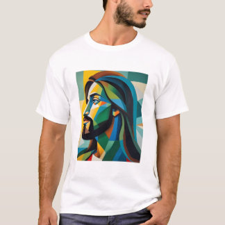 Jesus in green cubism 6 T-Shirt