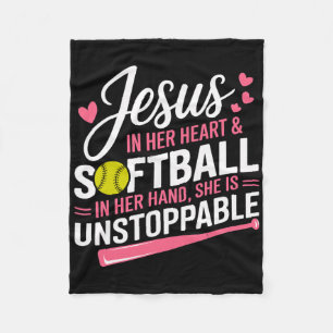 Jesus In Her Heart And Softll In Her Hand Softll G Fleece Blanket