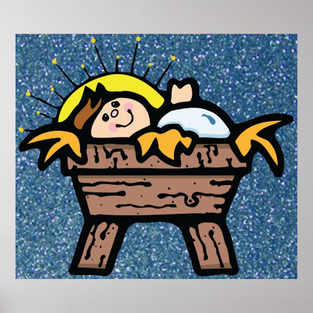 jesus in manger poster (Front)