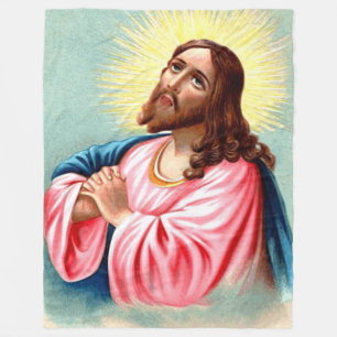 JESUS in PRAYER Fleece Blanket