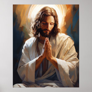 Jesus In Prayer Poster
