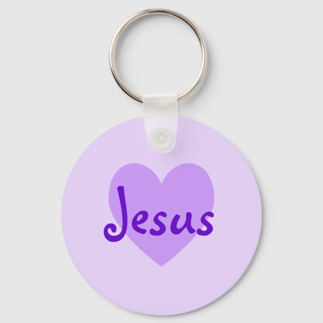 Jesus in Purple Key Ring (Front)