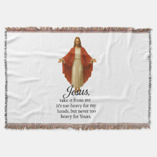 Jesus in Red and White Throw Blanket