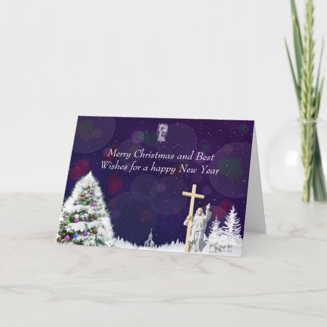 Jesus in Snow Holiday Card (Front)